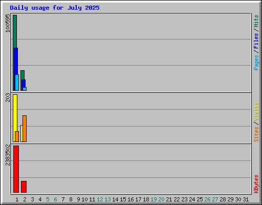Daily usage for July 2025