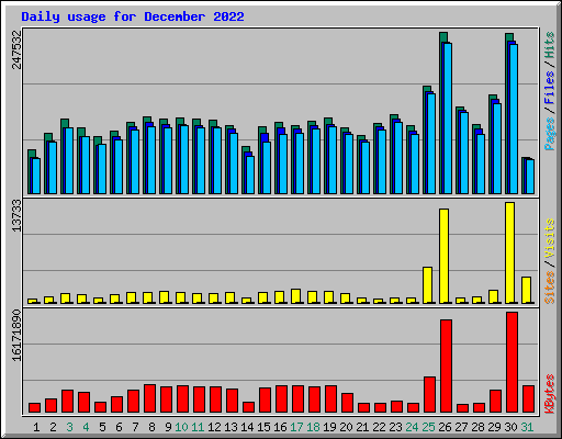 Daily usage for December 2022